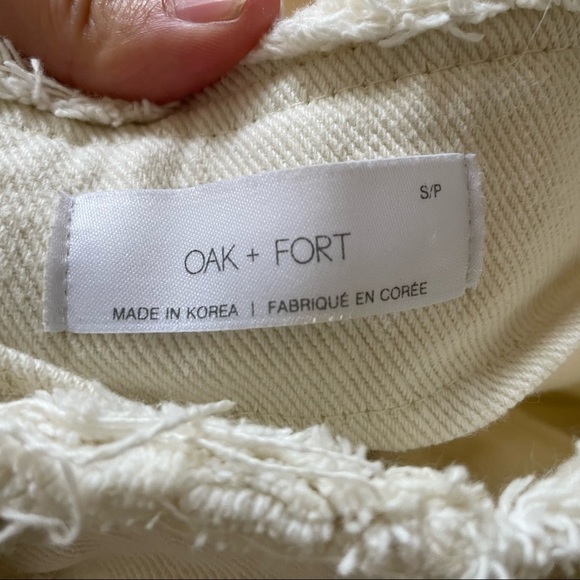 OAK +  FORT CROPPED OFF WHITE STRAIGHT PANTS - S - Picture 12 of 16